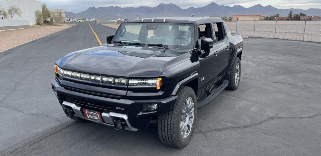 Hummer EV rental Pickup truck in Scottsdale, AZ.